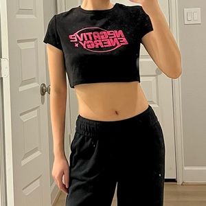 Edikted negative energy cropped t-shirt